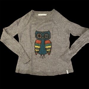 Woolrich owl sweater sz med wool/mohair blend gray